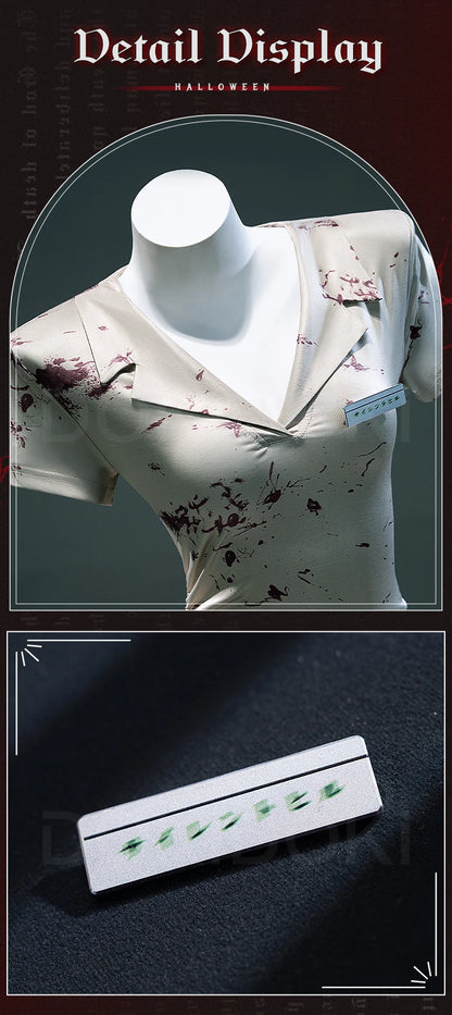 IN STOCK Bubble Head Nurse Cosplay Costume Game Cosplay【XS-3XL】DokiDoki-R Women Halloween Bloody Nurse Dress Mask Plus Siz