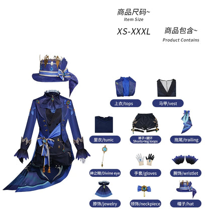 Genshin Impact Furina Cosplay Costume Set Polyester - B 11PCS / XXXL