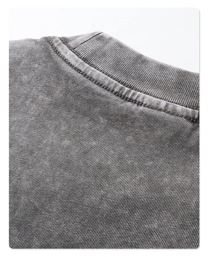 ZODF New Hip Hop Washed Cotton Boxy T-Shirts For Men Unisex Retro Loose Fit Basic Short Version T Shirt Brand Tops HY1076