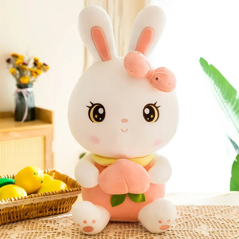 50/65/80cm Cute Peach Rabbit Plush Toy Pillow Kawaii Stuffed Soft Animal Bunny Doll Baby Kids Toy Birthday Gift Present for Girl