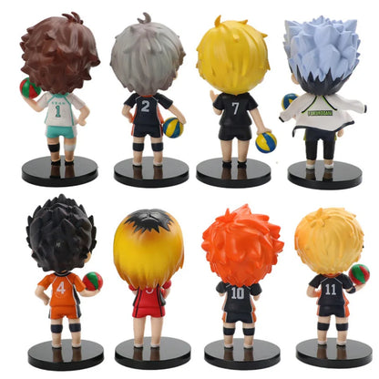 8Pcs/1Set Haikyuu Figure Oikawa Tooru Model Q version Hinata Shoyo Toy Kei Tsukishima Gift Collection Tadashi Yamaguchi PVC
