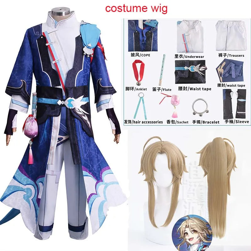 HOMCHEE TRENDS Yanqing Cosplay Costume Big Size Cotton Polyester - costume and wig / S