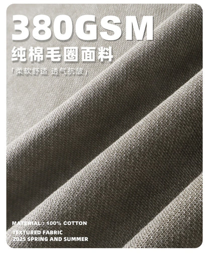 ZODF Retro 2025 Autumn Men 380gsm Washed Cotton Pants Unisex Distressed Loose Terry Sport Trousers Sweatpants HY1079