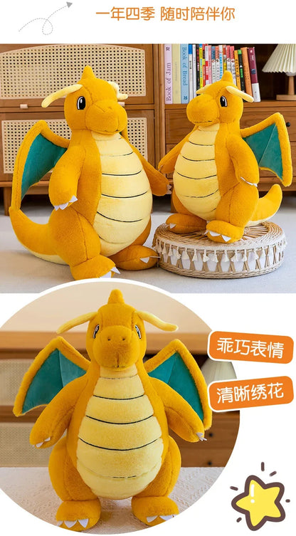 Pokemon Dragonite Plush Toy  Large Size Rabbit Plush 45/60/80cm Pokémon Plushie Animal Soft Stuffed Kawaii Toy Gift for Children