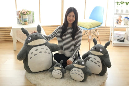 Cartoon Totoro With Lotus Leaf Plush Toy Soft Stuffed Movie Anime Totoro Plushies Throw Pillow Japanese Style Doll Gifts Girl