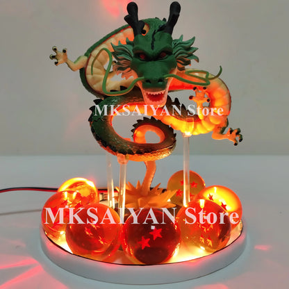 Anime Dragon Ball Z Action Figure Toys GK Shenlong Super Saiyan Figurine LED Light Scene Assembly PVC Model Collection Doll