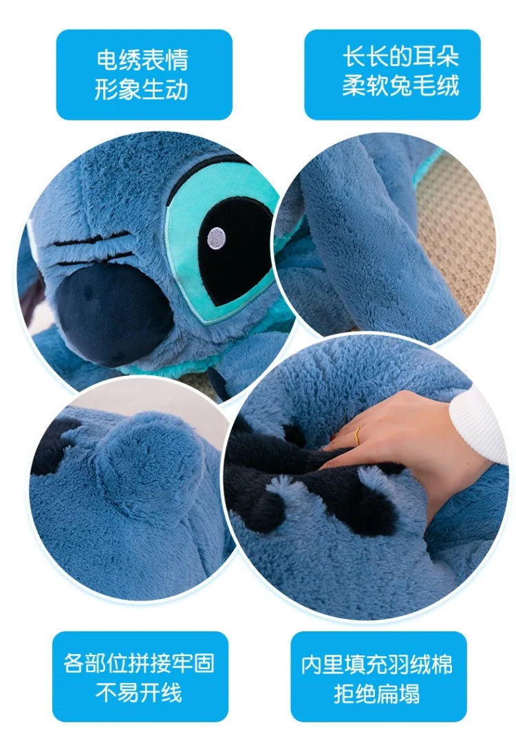 100cm Big Size Disney Stitch Cartoon Anime Plush Stuffed Doll Room Plushies Pillow Cute Ornaments Children's Holiday Gifts