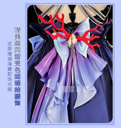 iCoser Honkai Star Rail Hysilens Cosplay Costume Wig Dress Headwear Amphoreus Halloween Party for Women Girls Carnival Cos Props