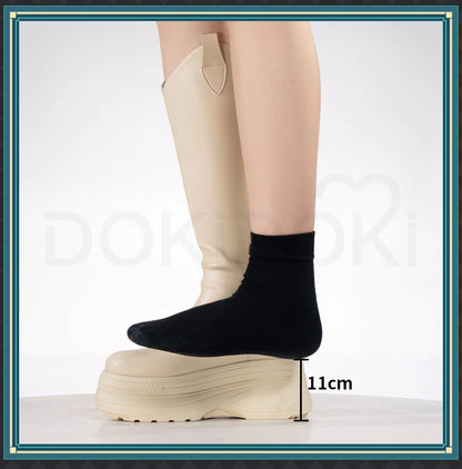 IN STOCK Women Cosplay Props 18cm Heightening Shoes DokiDoki Women Daily 12cm 11cm 18cm 22cm Black White Boots Shoes Halloween