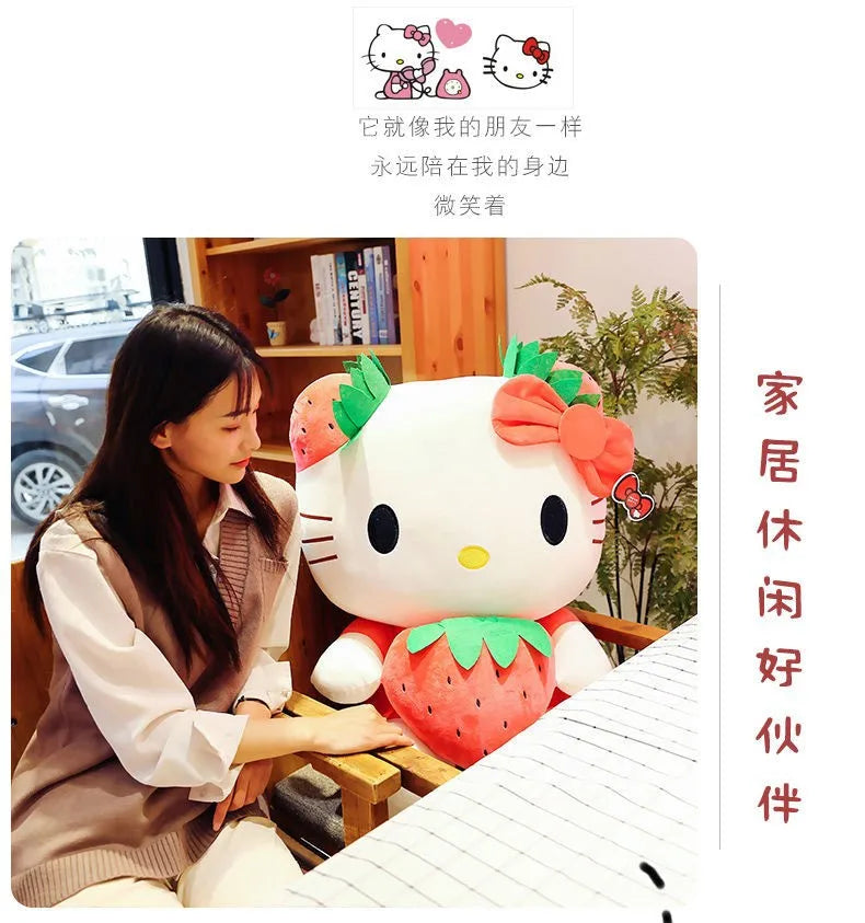 20-45cm Aoger Hello Kitty Plush Toys Anime Kawaii Pillow Doll Stuffed Animal Children Plushies Decoration Peluche Birthday Gift