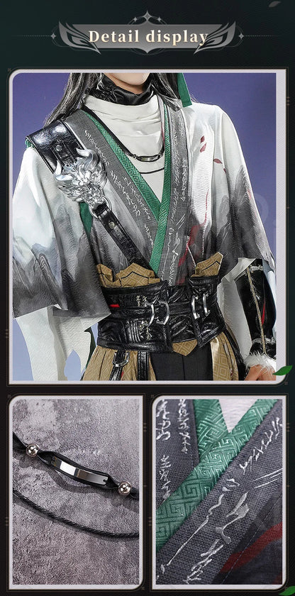 Qiuyuan Cosplay Costume Game Wuthering Waves DokiDoki-SR Men White Suits Wuthering Waves Qiuyuan Wig Cosplay Accessories