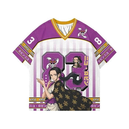 83 Jersey One Piece Nico Robin Anime Korean Style Kpop Baseball Hockey T-shirt Fashion Streetwear Anime Daily Unisex Tops Tees