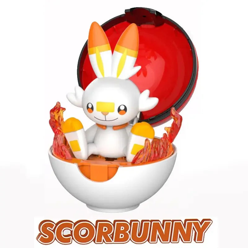 Original Pokemon Figure Pikachu Piplup Cubone Mimikyu Jigglypuff Cute Anime Ornament Pokeball Deforme Figurine Children Toy Gift