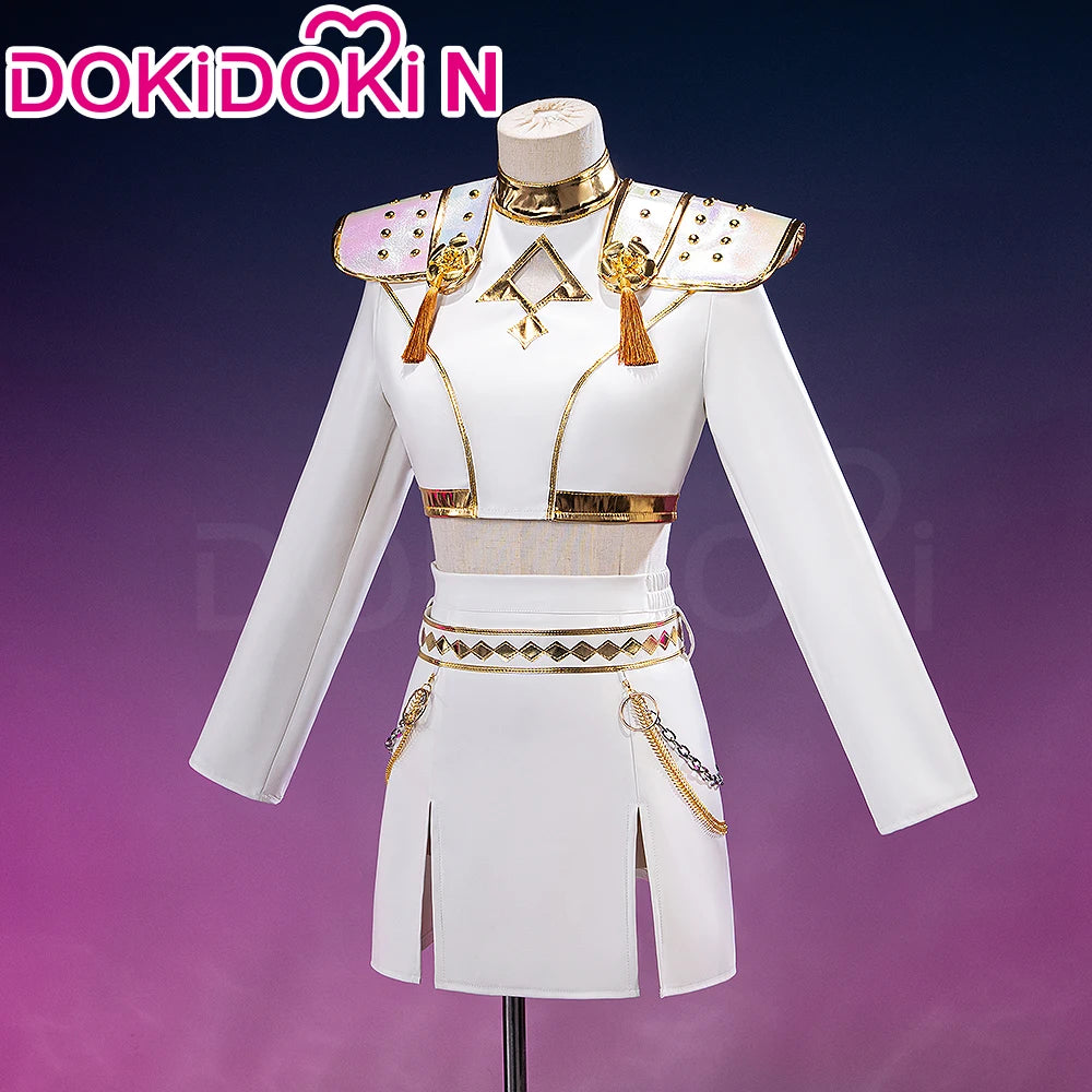 【Last Batch】IN STOCK Rumii Zoeyi Miraa Cosplay Costume【XS-3XL】DokiDoki-N Women White Suit Golden Rumii Cosplay Plus Size