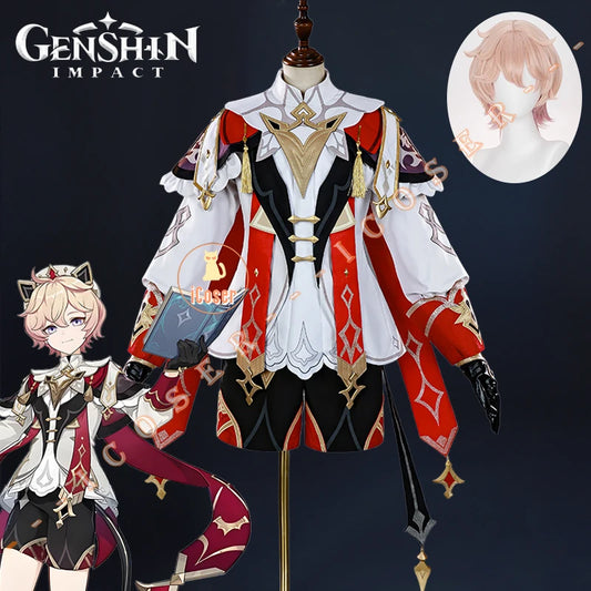 Genshin Impact Dahlia Cosplay Costume Wig Uniform Cloak Jacket Hat New Skins Outfit Halloween Party Women Men Role Play iCoser