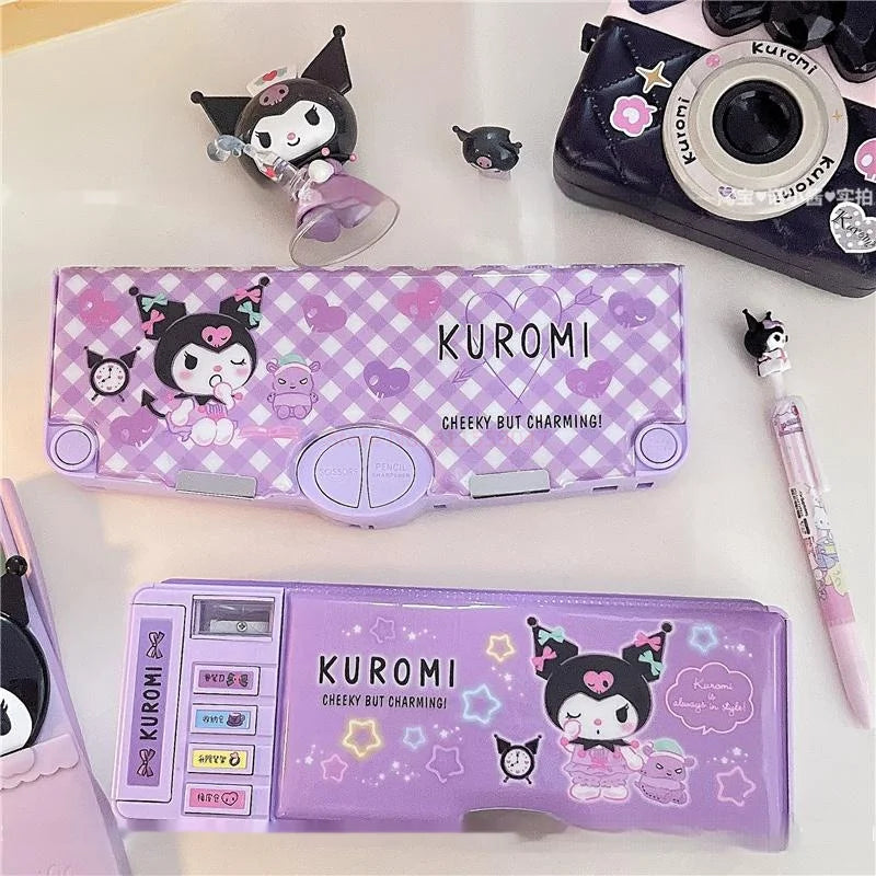 Genuine Kuromi Secondary School Student Multifunctional Pencil Box Stationery Box Children's Handmade Pencil Box Two Options