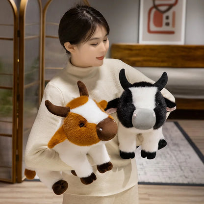 cow High Fidelity Anime Cute Plushie cattle Plush Toys Lifelike Animals Simulation Stuffed Doll Kawai Toy Gifts For Kids