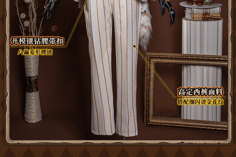 Identity V Prospector Cosplay Costume Wig Norton Campbell Uniform Gambler in The Spotlight Halloween for Women Men Carnival Prop