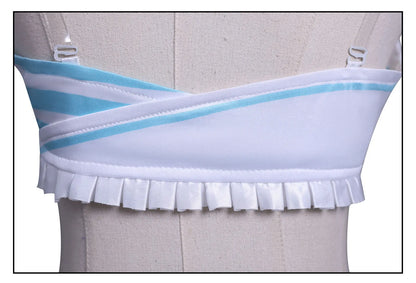 VTuber Sameko Saba Cosplay Costume Wig Dress Outfit Ears Headwear Uniform Festival Halloween Party for Women Girls Carnival Prop