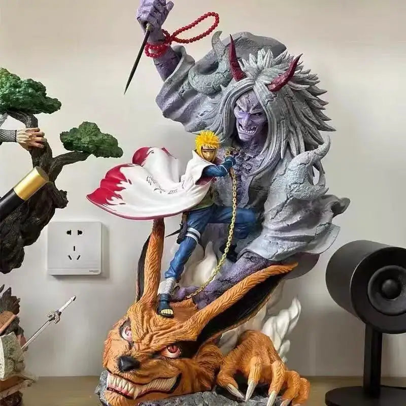 New 29cm Naruto Anime Yellow Flash Namikaze Minato Action Figures Pvc Gk Statue Model Desktop Decoration Collection Toy Gifts