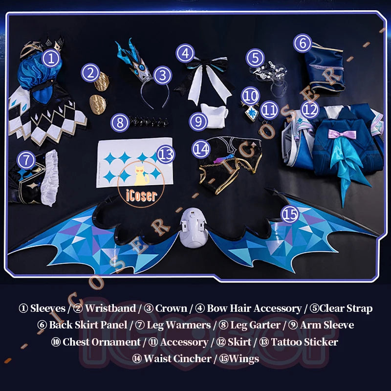 Honkai Star Rail Cerydra Cosplay Costume Wig Dress Uniform Crown Headwear Festival Halloween Party for Women Girls Carnival Prop