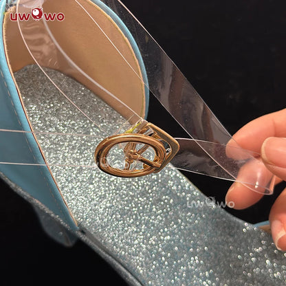 UWOWO Bloomm S4 Cosplay Shoes Fairy Wings Cosplay Shoes High Steel Blue Shiny Shoes