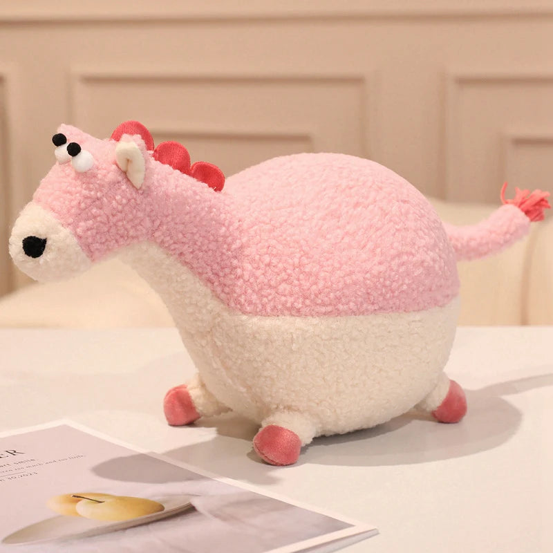 Cute Cartoon horse Plush Throw Pillow Toy Anime Stuffed Animals Round Fat Chubby Plushies Cushion Doll For Home Decor