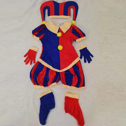 Pomni Magical Virtual Circus Cosplay Jumpsuit Set Cotton Polyester