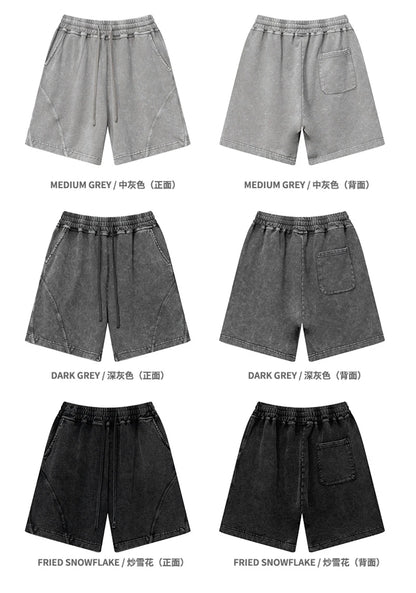 ZODF New Men Fire Snowflake Washed 330gsm Shorts Unisex High Street Summer Distressed Sport Cotton Shorts HY1028