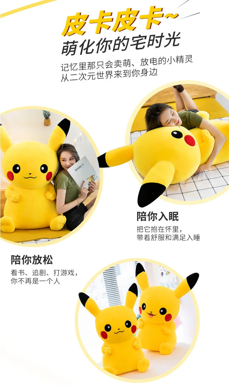 Pokemon Pikachu Plush Toys Anime Pokémon Large Plushie Dolls 40/100cm Cute Stuffed Pillow Pikachu Christmas Gifts for Childrens