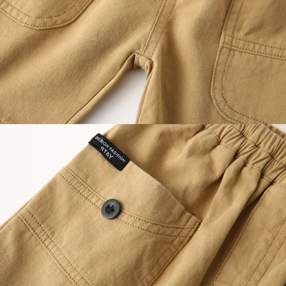 Cargo Shorts Boys 2 to 8 Years 2025 Boutique Cotton Toddler Boy Short Pants Korean Brown Black Army Beach Shorts Fashion Clothes