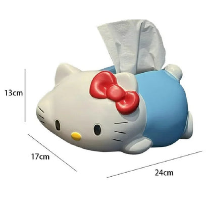 New Sanrio Hello Kitty Tissue Box Cute Party Paper Drawing Box Creative Design Napkin Storage Box