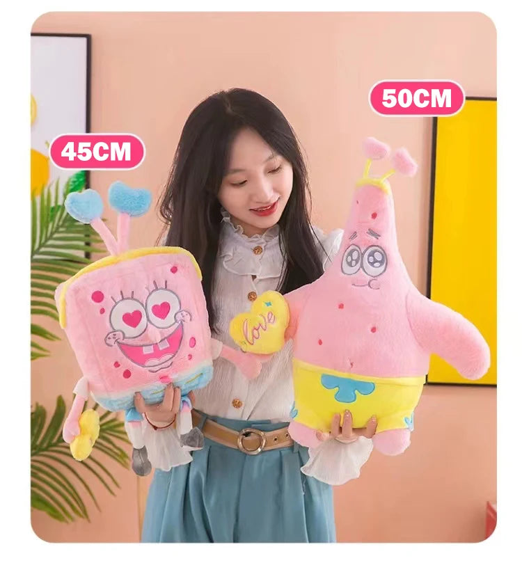 45-100CM SpongeBob SquarePants Patrick Star Doll Anime Cartoon Plush Toy Soft Cute Stuffed Collection Children's Birthday Gift