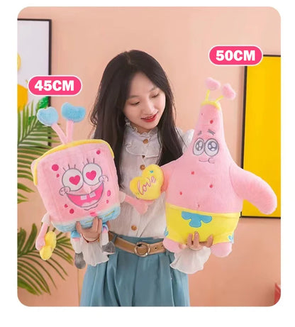 45-100CM SpongeBob SquarePants Patrick Star Doll Anime Cartoon Plush Toy Soft Cute Stuffed Collection Children's Birthday Gift