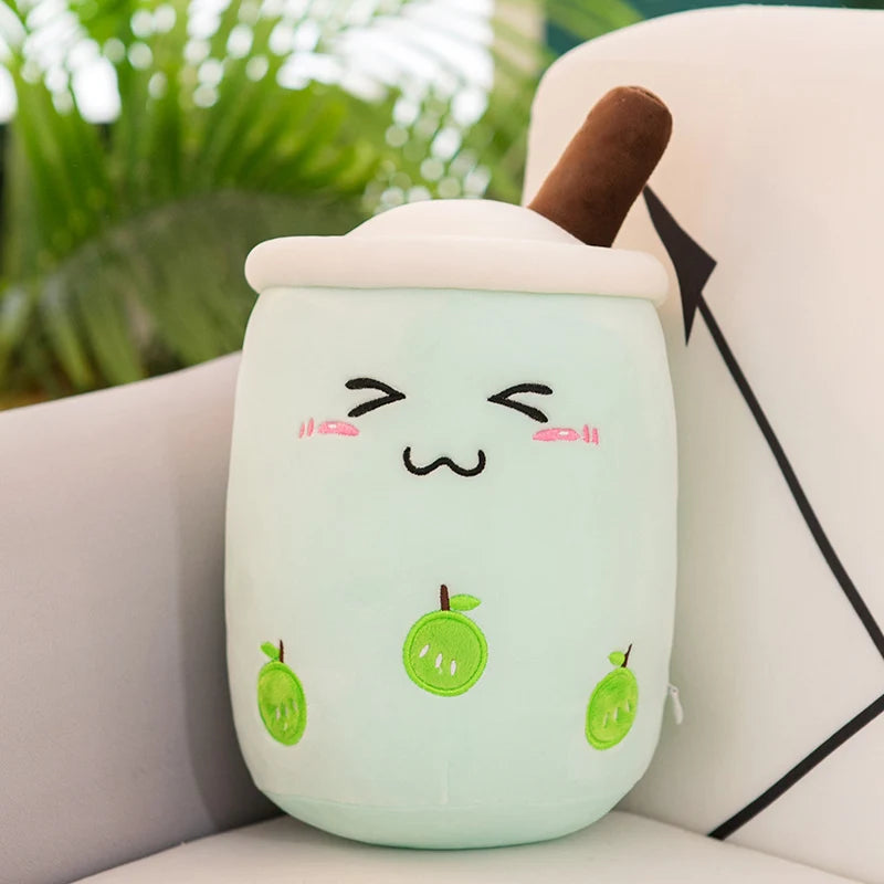 Bubble Tea Boba Plushie Kawaii Room Decor Plush Toy Stuffed Ice Cream Food Milk Tea Soft Hug Cushion Birthday Gift for Kids