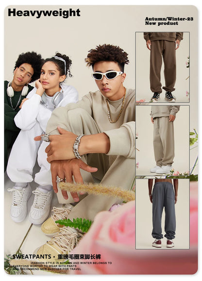ZODF New Men Heavy Weight 440gsm Solid Sweatpants Unisex Loose Basic Casual Comfortable Sport Pants Joggers Streetwears HY0628