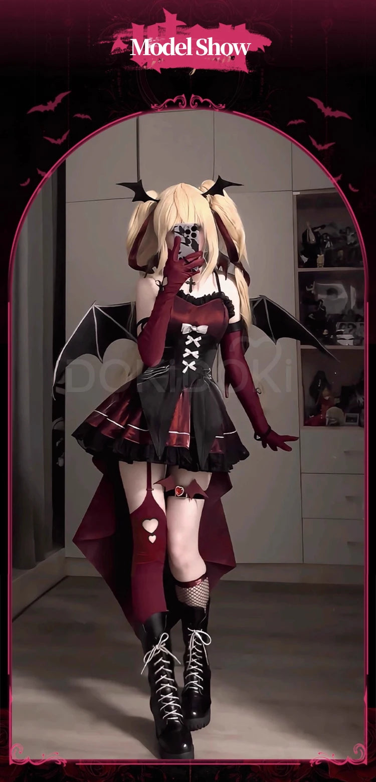 Tsukiyomi Utau Doujin Cosplay Costume Anime Shugo Chara! DokiDoki-R Halloween Devil Angel Utau Cosplay