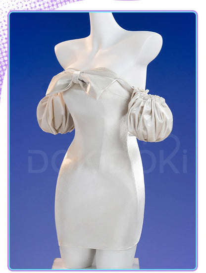 IN STOCK SUA Cosplay Costume Anime Alien Stage Cosplay DokiDoki-R Women Sexy White Dress Costume SUA Cosplay