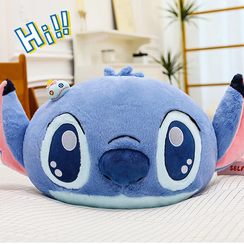 55/80cm Disney Lilo and Stitch Pillow Plush Toy Cartoon Anime Stuffed Kawaii Scrump Stich Doll Plushie Kids Birthday Xmas Gifts