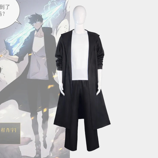 Solo Leveling Sung Jin Woo Cosplay Costume Set Polyester