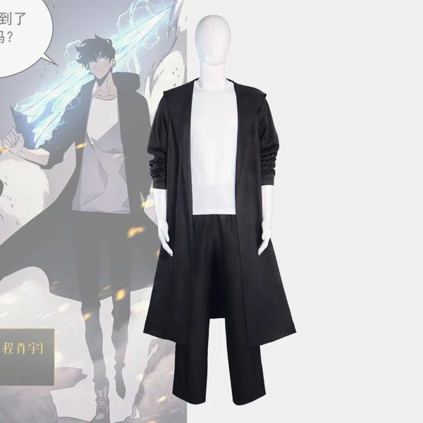 Solo Leveling Sung Jin Woo Cosplay Costume Set Polyester
