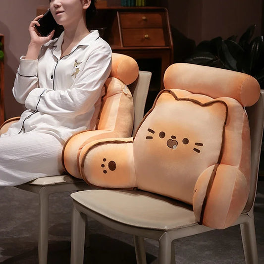 Comfortable Thickened Lumbar Support Cushion With Headrest Cartoon Cookie Anime Back Cushion Chair Bed Office Bedroom Girl