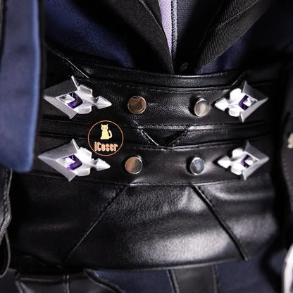 Genshin Impact Kyryll Chudomirovich Flins Cosplay Costume Wig Uniform Cloak Carnival Halloween Party for Women Men Props iCoser