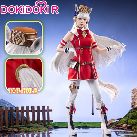 IN STOCK Gold Ship Cosplay Costume Game【XS-3XL】DokiDoki-R Women Cute Red Uniform Gold Ship Cosplay Ears Tail Plus Size