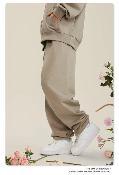 ZODF New Men Heavy Weight 440gsm Solid Sweatpants Unisex Loose Basic Casual Comfortable Sport Pants Joggers Streetwears HY0628