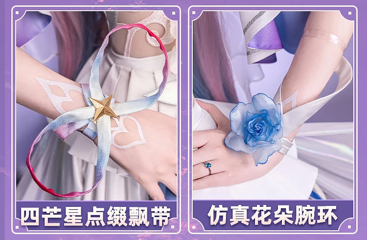 Honkai Star Rail Cyrene Cosplay Costume Wig Dress Headwear New Skin Outfit Elysia Amphoreus Halloween Party Women Girls Props