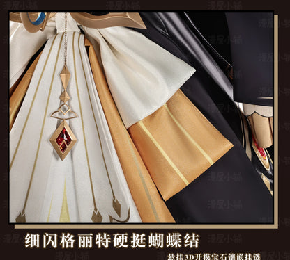 Genshin Impact Sandrone Cosplay Costume Wig Marionette Dress Uniform Eleven Fatui Harbingers Halloween Party Women Girls Props