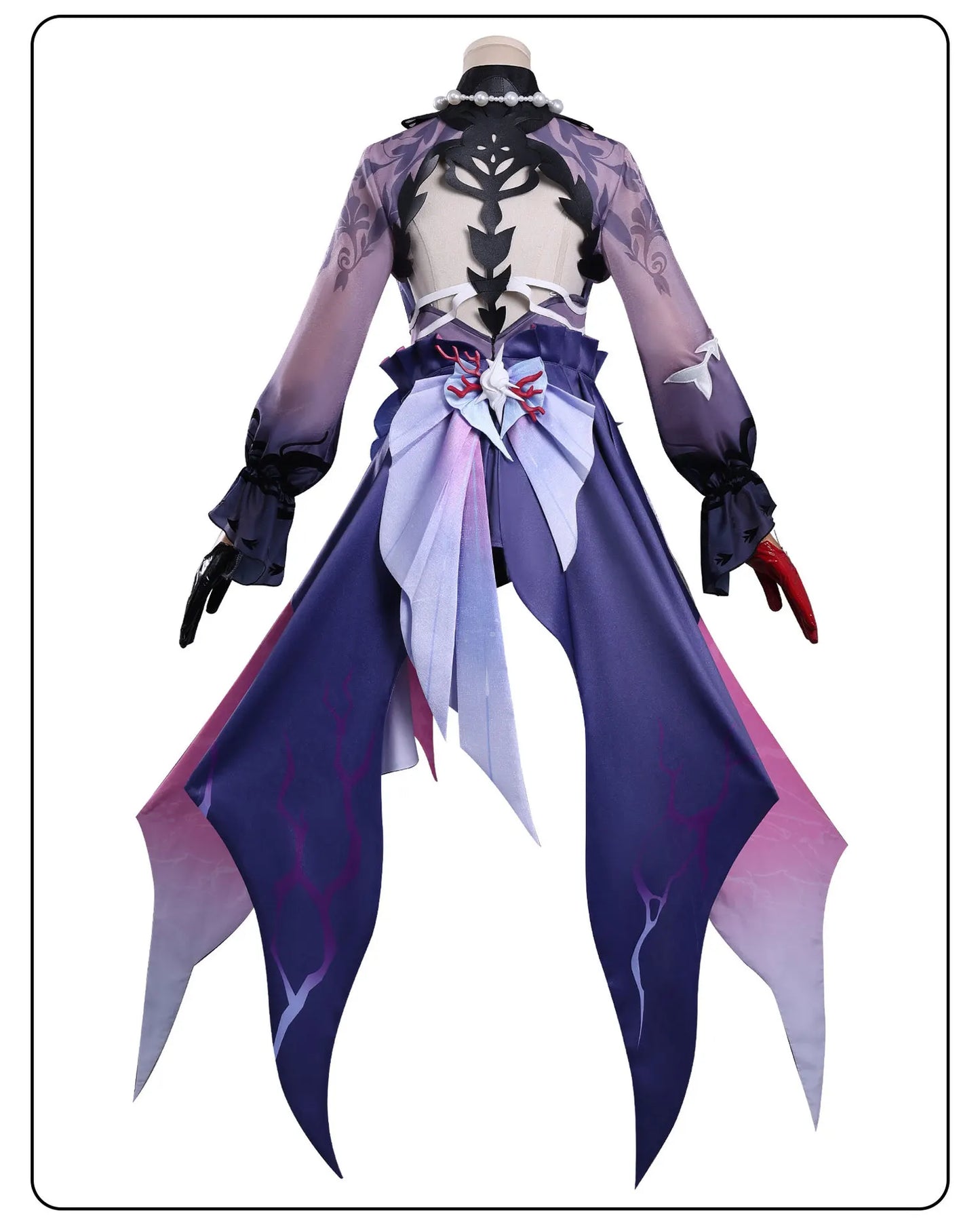 Honkai Star Rail Hysilens Cosplay Costume Wig Dress Headwear Earrings Rings Halloween Party for Women Girls Carnival Role Play