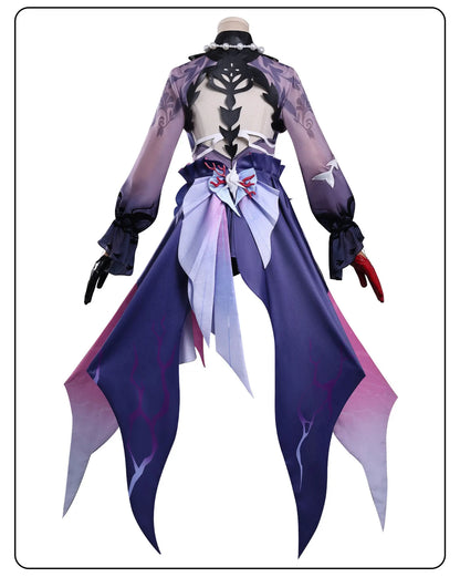 Honkai Star Rail Hysilens Cosplay Costume Wig Dress Headwear Earrings Rings Halloween Party for Women Girls Carnival Role Play