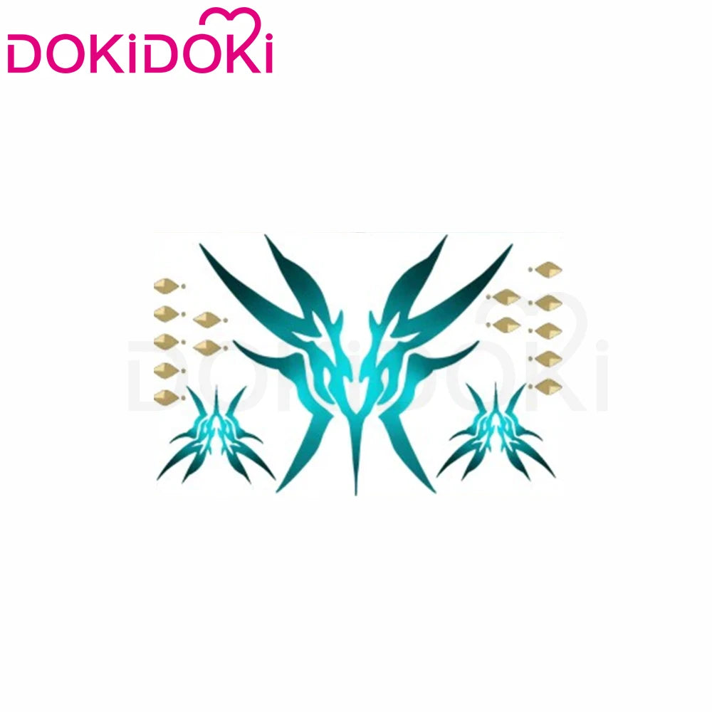 IN STOCK Feixiao Wig Game Honkai: Star Rail DokiDoki 100cm Long Gradient Deying Wig Ears Cosplay Tattoo Free Cap Halloween